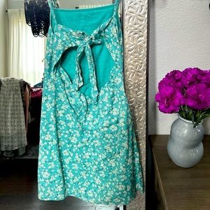 American Eagle teal floral dress